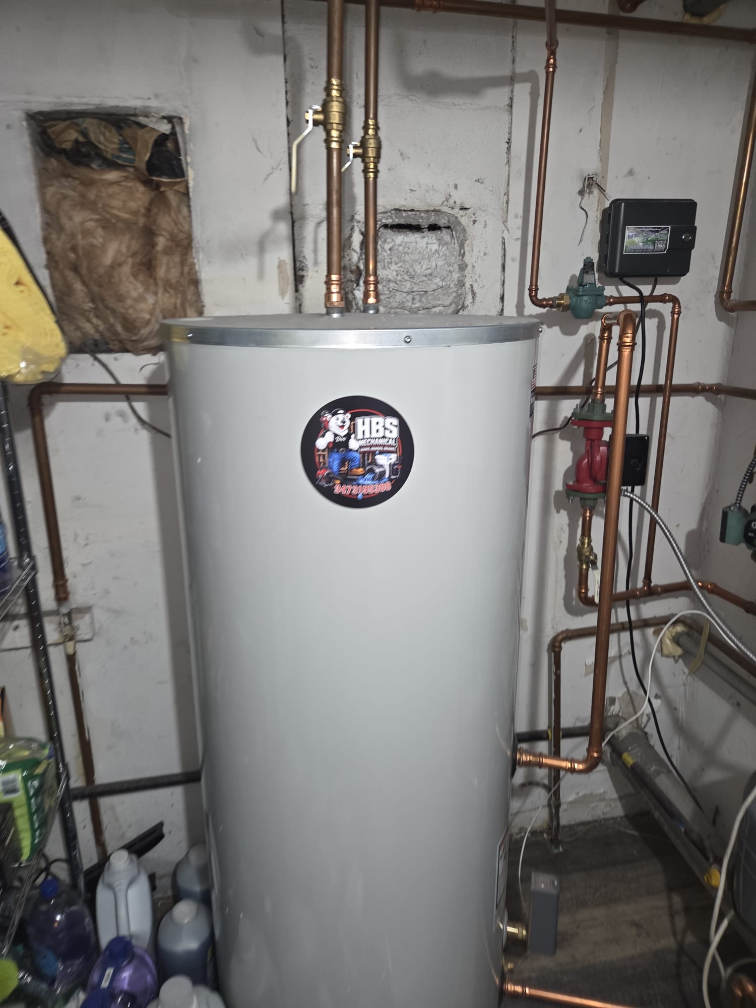 Indirect water heater installation